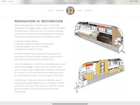 a screen shot of a website showing a renovation vs restoration
