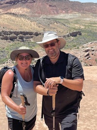 a man and woman posing for a picture