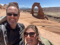 a man and a woman taking a selfie