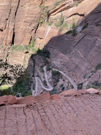 the view from the side of a canyon